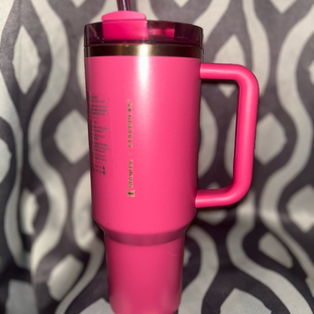 Stanley Vibrant Pink Travel Mug with Handle